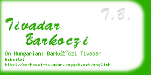 tivadar barkoczi business card