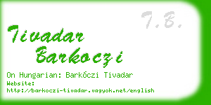tivadar barkoczi business card